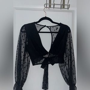 floral lace mesh top